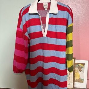 Maeve Colorful Striped Rugby Dress